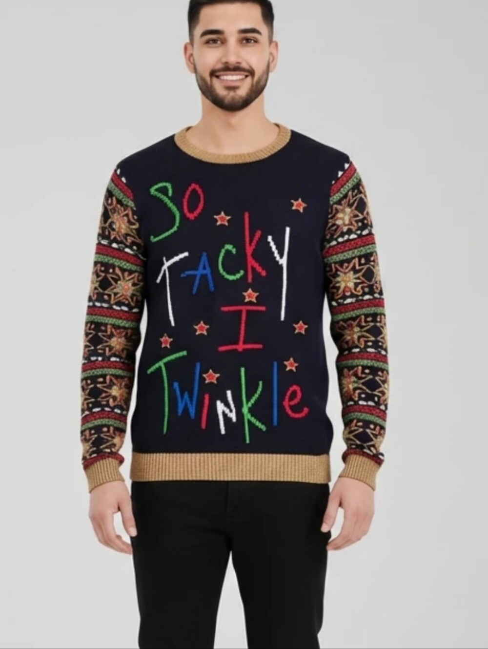 Ugly light‎ up Christmas sweater so tacky Iarge men's size large
